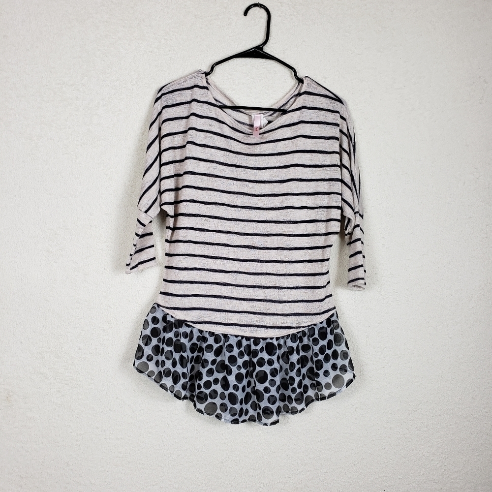 J mode usa cute striped poka dot shirt